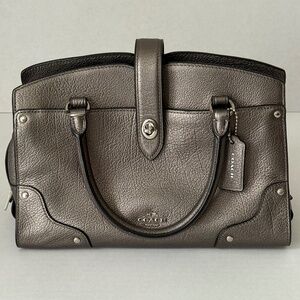 Coach Mercer 24 Silver/Gunmetal Leather Handbag Style#59988